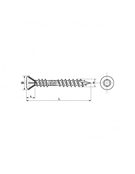 200 Vis 5x50 Inox A4 ( AISI 316 ) Autoforeuse PRO Double Filet Torx + 1 embout T20